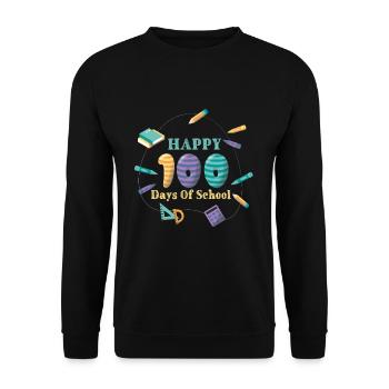 Lustiger Student Alles Gute 100. Tag 100 Tage Schule - Unisex Pullover - Schwarz - Vorne - Alina (178cm) & Michal (187cm)