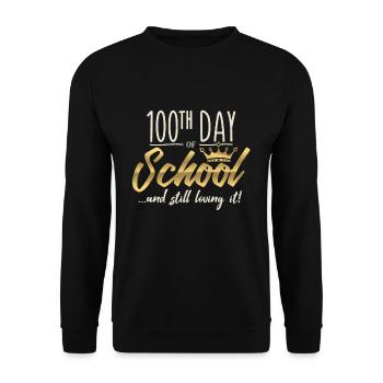 Étudiant royal 100e jour aimant 100 jours d’école - Sweat-shirt Unisexe - noir - Devant - Alina (178cm) & Michal (187cm)