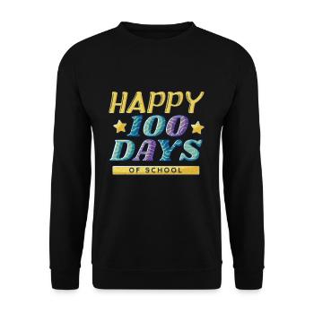 Colorful Student Happy 100th Day 100 Day Of School - Unisex Sweatshirt - black - Front - Alina (178cm) & Michal (187cm)