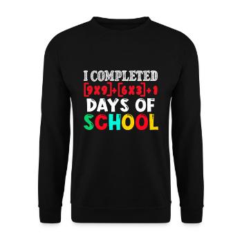 100e jour de mathématiques terminé 100 jours d’école - Sweat-shirt Unisexe - noir - Devant - Alina (178cm) & Michal (187cm)