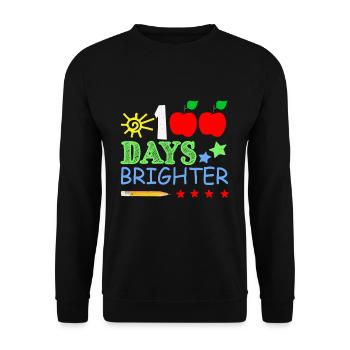 Crayon 100e jour plus lumineux 100 jours d’école - Sweat-shirt Unisexe - noir - Devant - Alina (178cm) & Michal (187cm)