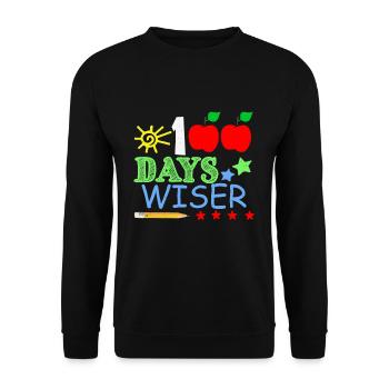 Pencil 100th Day Wiser 100 Days Of School - Unisex Sweatshirt - black - Front - Alina (178cm) & Michal (187cm)