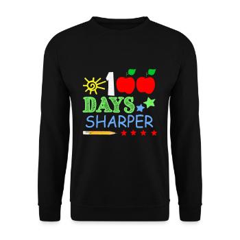 Crayon 100e jour plus précis 100 jours d’école - Sweat-shirt Unisexe - noir - Devant - Alina (178cm) & Michal (187cm)