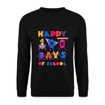 Monster Student Happy 100th Day 100 Days Of School - Unisex Sweatshirt - black - Front - Alina (178cm) & Michal (187cm)
