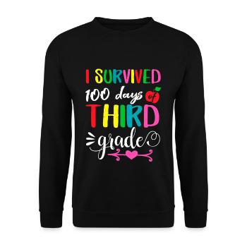 100e jour a survécu à la 3e année 100 jours d’école - Sweat-shirt Unisexe - noir - Devant - Alina (178cm) & Michal (187cm)