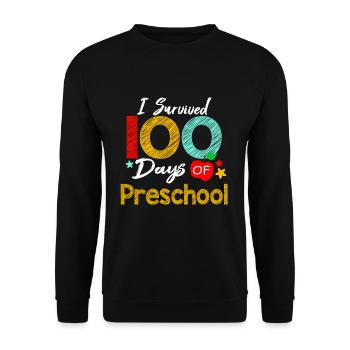 Colors Survived Preschool 100 Days Of School - Unisex Sweatshirt - black - Front - Alina (178cm) & Michal (187cm)