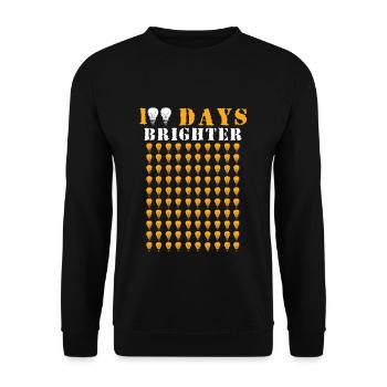 Élève 100e jour plus lumineux 100 jours d’école - Sweat-shirt Unisexe - noir - Devant - Alina (178cm) & Michal (187cm)