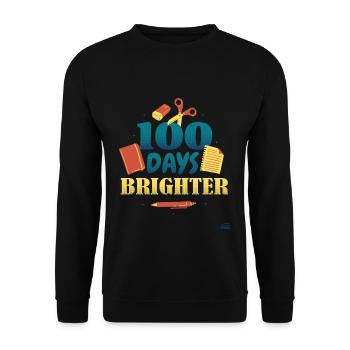Livres Stylo 100e jour plus lumineux 100 jours d’école - Sweat-shirt Unisexe - noir - Devant - Alina (178cm) & Michal (187cm)
