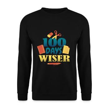 Books Pen 100th Day Wiser 100 Days Of School - Unisex Sweatshirt - black - Front - Alina (178cm) & Michal (187cm)