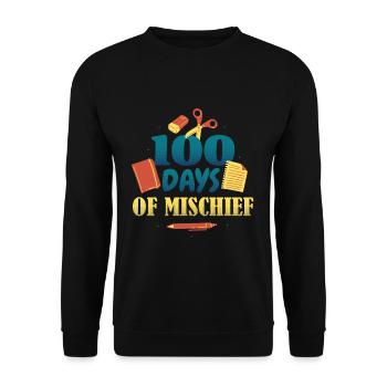 Bücher Stift 100. Tag des Unfugs 100 Tage Schule - Unisex Pullover - Schwarz - Vorne - Alina (178cm) & Michal (187cm)