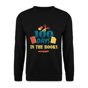 Books Pen 100th Day In Books 100 Days Of School - Unisex Sweatshirt - black - Front - Alina (178cm) & Michal (187cm)