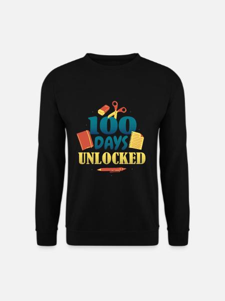 Books Pen 100th Day Unlocked 100 Days Of School - Unisex Pullover - Schwarz