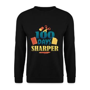 Books Pen 100th Day Sharper 100 Days Of School - Unisex Sweatshirt - black - Front - Alina (178cm) & Michal (187cm)