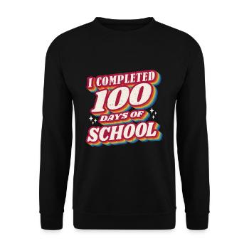 Retro Student 100th Day Complete 100 Day Of School - Unisex Pullover - Schwarz - Vorne - Alina (178cm) & Michal (187cm)