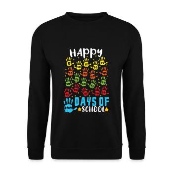 Mains Étudiant heureux 100e jour 100 jours d’école - Sweat-shirt Unisexe - noir - Devant - Alina (178cm) & Michal (187cm)