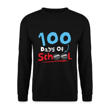 Hockey Happy 100th Day 100 Tage Schule - Unisex Pullover - Schwarz - Vorne - Alina (178cm) & Michal (187cm)