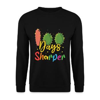 Cactus Student Joyeux 100e jour 100 jours d’école - Sweat-shirt Unisexe - noir - Devant - Alina (178cm) & Michal (187cm)