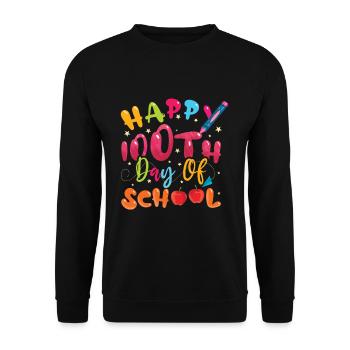 Happy 100th Day Colorful 100 Days Of School - Unisex Sweatshirt - black - Front - Alina (178cm) & Michal (187cm)