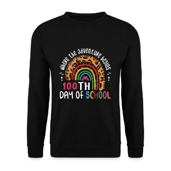 Leopard Rainbow 100th Day 100 Days Of School - Unisex Sweatshirt - black - Front - Alina (178cm) & Michal (187cm)