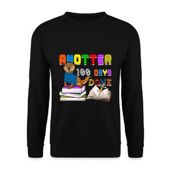 Happy 100th Day Otter 100 Tage Schule - Unisex Pullover - Schwarz - Vorne - Alina (178cm) & Michal (187cm)