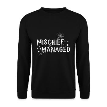 100th Day Mischief Manage Happy 100 Days of School - Unisex Pullover - Schwarz - Vorne - Alina (178cm) & Michal (187cm)