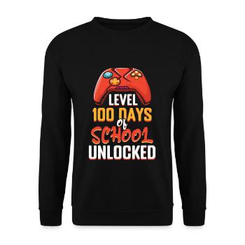 100th Day Gamer Game Happy 100 Days Of School - Sweat-shirt Unisexe - noir - Devant - Alina (178cm) & Michal (187cm)