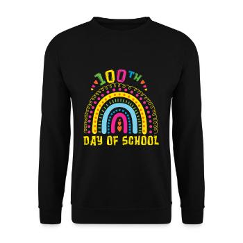 100th Day Rainbow Happy 100 Days Of School - Unisex Sweatshirt - black - Front - Alina (178cm) & Michal (187cm)