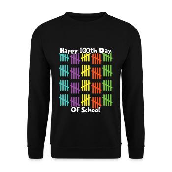 100th Day School Happy 100 Days Of School - Unisex Sweatshirt - black - Front - Alina (178cm) & Michal (187cm)