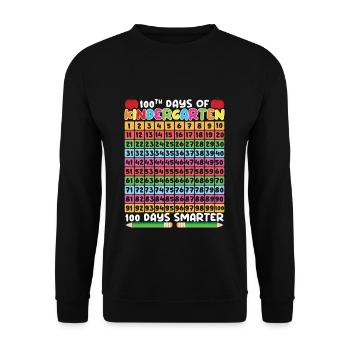 100e jour de maternelle 100 jours d’école - Sweat-shirt Unisexe - noir - Devant - Alina (178cm) & Michal (187cm)
