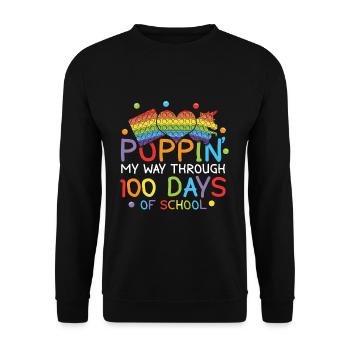 100th Day Pop Fidget Happy 100 Days Of School - Unisex Sweatshirt - black - Front - Alina (178cm) & Michal (187cm)