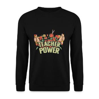 100e jour du pouvoir des enseignants heureux 100 jours d’école - Sweat-shirt Unisexe - noir - Devant - Alina (178cm) & Michal (187cm)