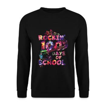 Rock 100th Day Guitar Rocking 100 jours d’école - Sweat-shirt Unisexe - noir - Devant - Alina (178cm) & Michal (187cm)