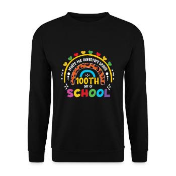 Cute Leopard Rainbow 100th Day 100 Days Of School - Unisex Sweatshirt - black - Front - Alina (178cm) & Michal (187cm)