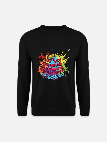 Happy 100th Day Color Splash 100 Tage Schule - Unisex Pullover - Schwarz
