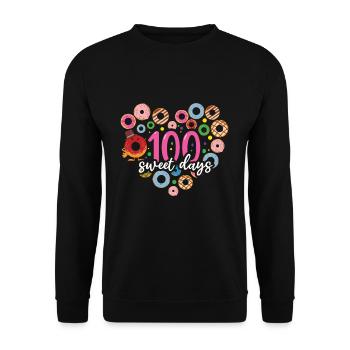 100e jour Sweet Day Joyeux 100 jours d’école - Sweat-shirt Unisexe - noir - Devant - Alina (178cm) & Michal (187cm)