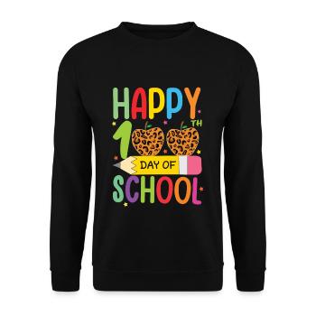 100e jour crayon léopard joyeux 100 jours d’école - Sweat-shirt Unisexe - noir - Devant - Alina (178cm) & Michal (187cm)