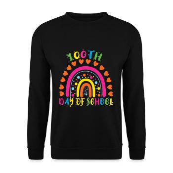 100th Day Heart Rainbow Happy 100 Days Of School - Unisex Sweatshirt - black - Front - Alina (178cm) & Michal (187cm)