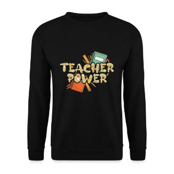 Teacher Power 100th Day Happy 100 Days Of School - Unisex Sweatshirt - black - Front - Alina (178cm) & Michal (187cm)