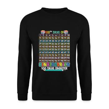 Smart 100e jour de maternelle 100 jours d’école - Sweat-shirt Unisexe - noir - Devant - Alina (178cm) & Michal (187cm)