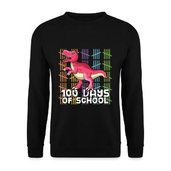 Roar School 100th Day Dinosaur 100 jours d’école - Sweat-shirt Unisexe - noir - Devant - Alina (178cm) & Michal (187cm)