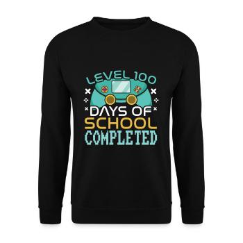 Level 100th Day Completed Game 100 Days Of School - Unisex Sweatshirt - black - Front - Alina (178cm) & Michal (187cm)