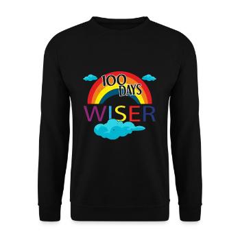 Rainbow Student 100th Day Wiser Days Of School - Unisex Sweatshirt - black - Front - Alina (178cm) & Michal (187cm)