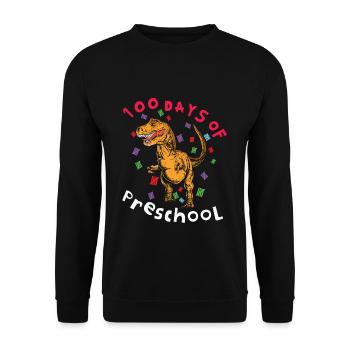 Préscolaire 100e jour Dinosaure 100 jours d’école - Sweat-shirt Unisexe - noir - Devant - Alina (178cm) & Michal (187cm)