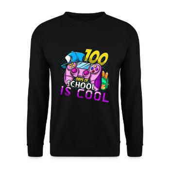 Le jeu du 100e jour des élèves est cool 100 jours d’école - Sweat-shirt Unisexe - noir - Devant - Alina (178cm) & Michal (187cm)