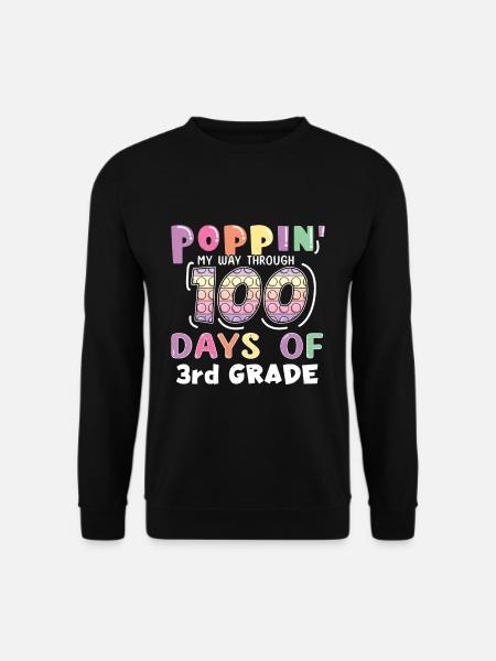 100. Tag 3. Klasse Pop Bubble 100 Tage Schule - Unisex Pullover - Schwarz