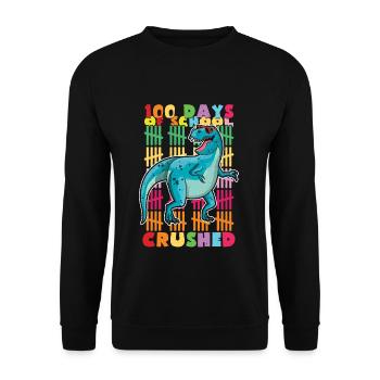 100 jours de dinosaure écrasé 100e jour d’école - Sweat-shirt Unisexe - noir - Devant - Alina (178cm) & Michal (187cm)
