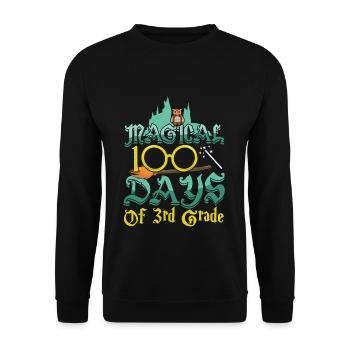 Hibou 3ème Grade 100ème Jour Magique 100 Jours D’École - Sweat-shirt Unisexe - noir - Devant - Alina (178cm) & Michal (187cm)