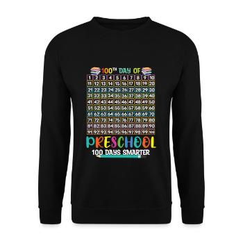 100th Days Of Preschool Smarter 100 Day Of School - Unisex Sweatshirt - black - Front - Alina (178cm) & Michal (187cm)