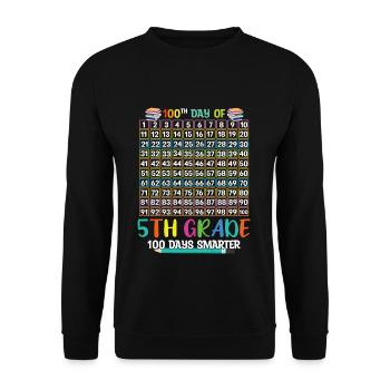Smarter 100th Days Of 5th Grade 100 Day Of School - Unisex Sweatshirt - black - Front - Alina (178cm) & Michal (187cm)