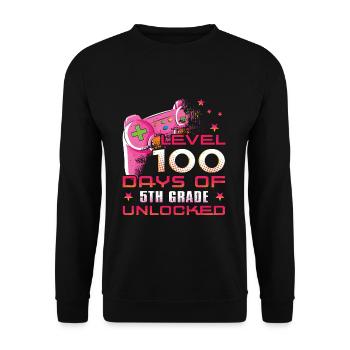 100th Day Gamer 5th Grade Happy 100 Days Of School - Unisex Sweatshirt - black - Front - Alina (178cm) & Michal (187cm)